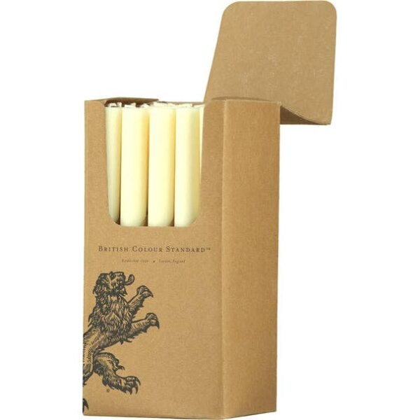 BRITISH COLOUR STANDARD - Pearl White Eco Dinner Candles - Pack of 5
