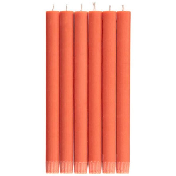 BRITISH COLOUR STANDARD - Rust Eco Dinner Candles, 6 per pack: 6